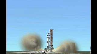 ORBITER 2010 Saturn V Launch to T40 Fixed Ocean Based Camera [upl. by Esiom]