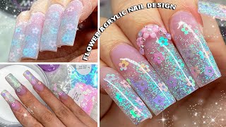 GLITTER ACRYLIC NAILS 🌸 INFILL amp REDESIGN ✨ [upl. by Ley862]