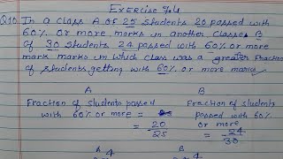 Class 6  Exercise 74  Q 10  In a class A of 25 student 20 passed with 60  or more [upl. by Purcell]