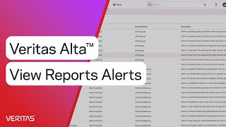 Veritas Alta™ View Reports Alerts [upl. by Ainafets524]