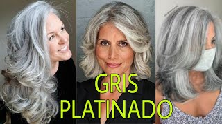 CORTES DE CABELLO GRIS para DAMAS Mayores que dan Volumen y movimiento Sin aparentar más edad [upl. by Helm]