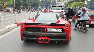 Siêu xe Ferrari 458 Italia độ Misha gầm rú trên phố Hà Nội [upl. by Irotal308]