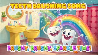 Teeth Brushing Song Brushy Brushy Sparkle Time  Nursery Rhymes  Kids Songs  Baby Songs [upl. by Hobie976]