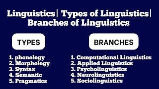 Linguistics and Its Types in English Branches of Linguistics in English Linguistics Basic Concepts [upl. by Hcib]