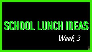 SCHOOL LUNCH IDEAS WEEK 3 [upl. by Haimaj]