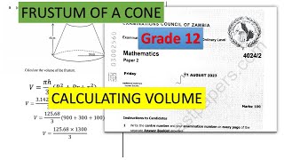 CALCULATING VOLUME FOR FRUSTUM OF A CONE howto maths fypシ゚viral 2023 [upl. by Aehr]