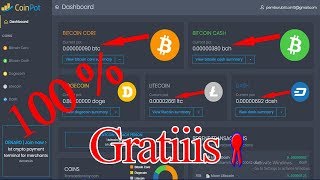 100  Gratis Mining di COINPOT  BTC  BCH  LITECOIN  DOGECOIN  CPU Mining [upl. by Leda]