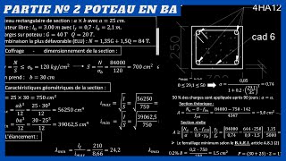 Poteau en BÉTON ARMÉ Dimensionnement et Ferraillage Partie 2 [upl. by Nilrev91]