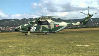 Mil Mi26 startup and takeoff at Budaörs airfield with ATC in temporary paint scheme [upl. by Takara]