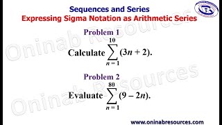 Expressing Sigma Notation as Arithmetic Series [upl. by Beckerman521]