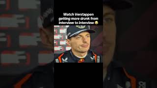 Watch how Verstappen goes from interview to interview Getting more drunk every time f1 verstappen [upl. by Yeclek]