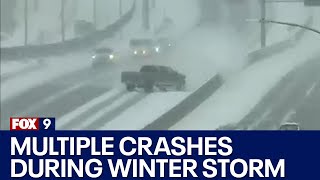 Crash compilation after Minnesota winter storm [upl. by Boycey277]