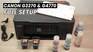 How to SETUP Canon PIXMA MegaTank G3270 amp G4770 Printer Install Ink Paper WiFi Connect Scan [upl. by Barbabas]