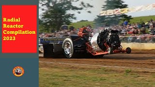 Radial Reactor Modified Tractor Compilation 2023 Curtis Wright Engine East Coast Pro Pulling [upl. by Adnolohs]