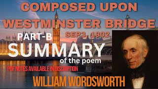 Composed upon Westminster Bridge Sep 3 1802  William Wordsworth  Summary [upl. by Acinhoj]