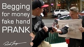 Homeless Scare Prank Punch THROUGH Sign Trick [upl. by Catima]