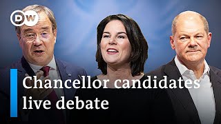 Germanys chancellor candidates debate international security and foreign affairs  DW News [upl. by Regazzi731]