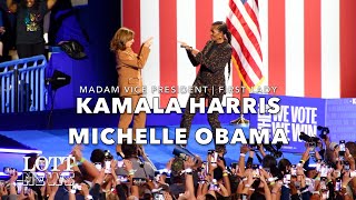 LOTT News  Kamala visits Kalamazoo Michigan with Michelle  Receives Deafening 2Minute Ovation [upl. by Ocnarfnaig]