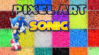 Sonic  Perler Beads  Pixel Art  Hama Beads [upl. by Akimit]