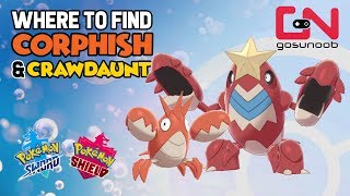 Where to find Corphish amp Crawdaunt  How to Evolve  Pokemon Sword and Shield Corphish Evolution [upl. by Philippa]