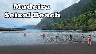 Madeira  Seixal Walking to the Incredible Dark Sand Beach 4K [upl. by Sheets119]