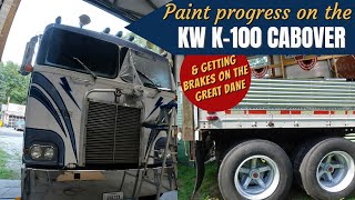 Kenworth K100 Cabover Semi Truck Painting  Great Dane Reefer gets Brakes [upl. by Jr]