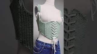 Crochet Underbust Corset Top  diy crochet crochettops crochettutorial viral recommended [upl. by Rivalee]