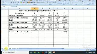 Overhead Costing Secondary Apportion  Repeated Distribution Method [upl. by Dikmen]