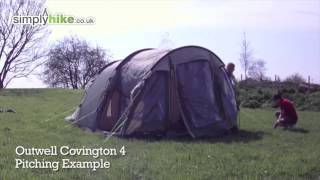 Outwell Covington 4 Pitching Example  wwwsimplyhikecouk [upl. by Malone]