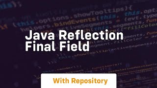 java reflection final field [upl. by Tucky]