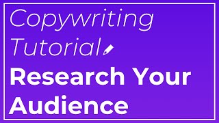 Copywriting Tutorial Research Your Audience LIVE Example [upl. by Nottus854]