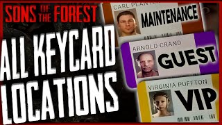 Sons Of The Forest How to get ALL Keycards Complete Guide [upl. by Yeltnerb]