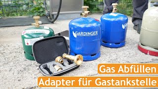 Gasflasche selbst befüllen an Gastankstelle  Wiederbefüllbare Propanflaschen im Ausland füllen [upl. by Capriola]