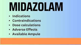 midazolam  injection midazolam  inj Dormicum  side effects  dose calculations [upl. by Wunder]