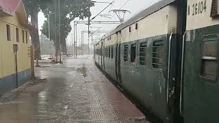 Azimganj  Katwa MEMU departs from Khagraghat KGLE in heavy Rain 🌧 [upl. by Llerud]