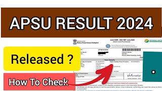 APSU RESULT 2024  How To Check APSU RESULT 2024 [upl. by Cini646]