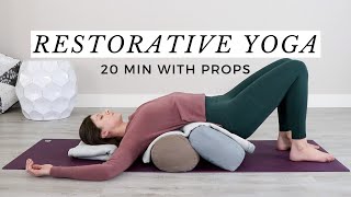 Calming 20Minute Restorative Yoga With Bolsters for Deep Relaxation [upl. by Wartow712]