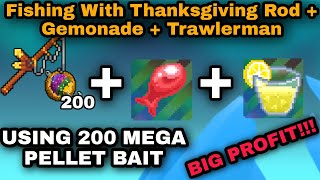 Growtopia Fishing with Thanksgiving Dinner Fishing Rod  Gemonade  Trawlermans Friend PROFIT [upl. by Oivatco]