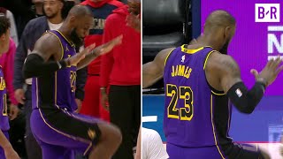 LeBron James Hits the Silencer Celebration After Dagger 3 vs Pelicans [upl. by Vesta]