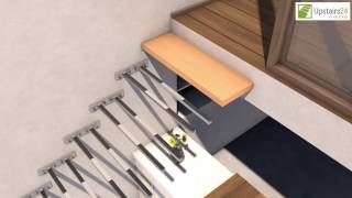 Escalier flottant  suspendu en Kit Sydney  wwwupstairs24fr [upl. by Pillsbury]