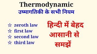 Thermodynamic law  उष्मागतिकी के नियम। zeroth1st 2nd and 3rd law of thermodynamic l [upl. by Jocelyn46]