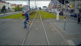 Tram drivers have a tough job in Prague [upl. by Aerol]