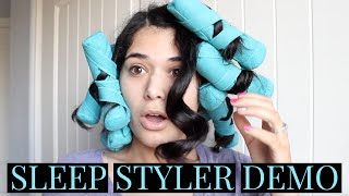 SLEEP STYLER DEMO  Heatless Overnight Curls [upl. by Dusa]