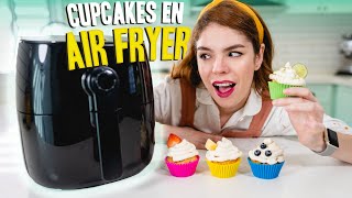 Hice Cupcakes EN FREIDORA DE AIRE AIR FRYER 🧁 4 sabores  Recién Cocinados [upl. by Arrahs]