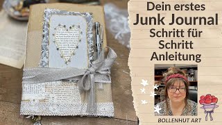 Erstelle dein erstes Junk Journal von Anfang bis Ende ❤️ Bollenhut Art [upl. by Nimad787]