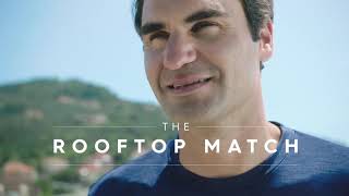 Federer surprises 2 Italian girlsPlaying tennis on rooftop Rogerfederer tennis Italy Federer [upl. by Ailev]