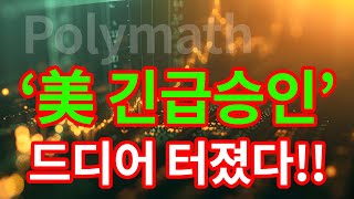 폴리매쉬POLYX  조용하더니 드디어 터졌습니다 quot폴리매쉬 미국 긴급승인quot 폴리매쉬코인 폴리매쉬전망 [upl. by Elleuqar]