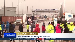 Global Business US Port Strike Continues [upl. by Aniral470]