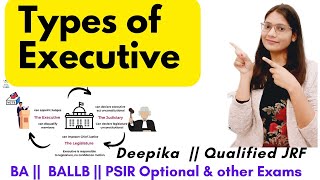 Executive and its Types  Comparative politics  Deepika [upl. by Anesuza114]