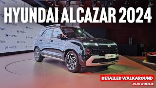 New facelift 2024 Hyundai Alcazar Top Model Most Detailed Walkaround  ₹1499 Lakhsdesign features [upl. by Enej]